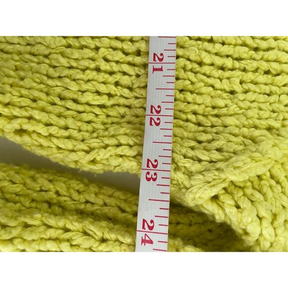 Anthropologie Mock Neck Sweater Oversized Yellow Knit Wide Sleeve Boho Pullover - Picture 13 of 14